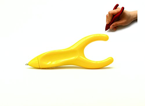PenAgain - ergonomischer Kugelschreiber in gelb, hochwertige Schreibhilfe mit dickem Griff, bestens geeignet bei Finger- und Handerkrankungen