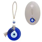 Ceeyoll 1Stück Blauer Böser Blick Anhänger Türkisches Blaues Auge Glas Charme,Ornament Amulett Dekoration Home Decor Schutz Segen Geschenk Glasperlen Anhänge,Suitable for Decoration and Gift Giving.