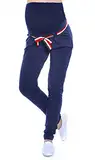 MijaCulture - Casual Schwangerschaftshose Umstandshose/Umstandsmode Monika 9081 (L / EU40, Blau)