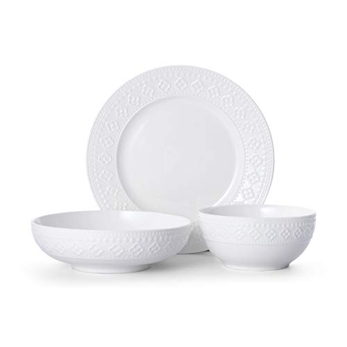 Pfaltzgraff 5268037 Haisley Tafelservice, 12-teilig, weiß