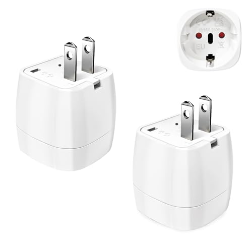 vutizal 2 Stück Reiseadapter USA Japan China Adapter Steckdose, Travel Adapter USA, Adapter USA Deutschland Stecker, Steckdosenadapter Reisestecker Stromadapter für EU zu Amerika/Kanada/Japan/China 19