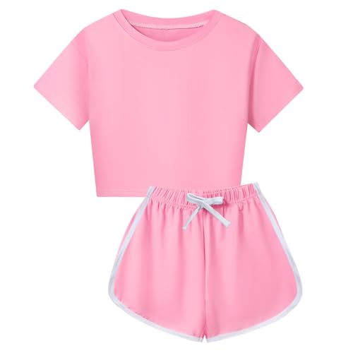 Generisch Anzug Für Kinder Bekleidungssets Mädchen Langarm T-Shirt Hosen Top Kleidung Activewear Für Mädchen Kinderkleidung Kinder Sport Geschenk Für 5-14 Jahre