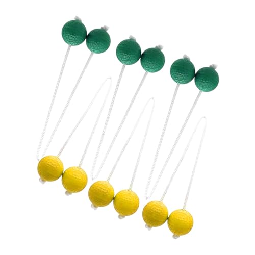 Fenteer 6er Set Ladder Bälle 42mm Outdoor Wurfspiel für Garten Strand Grillpartys Familien Events Leiterspiel Bälle inkl Nylonseilen, Gelb Grün