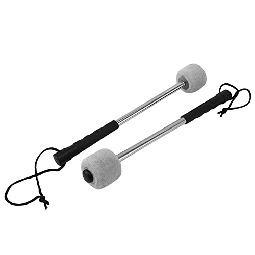 2 Stück Timbalstäbe mit Griff aus Edelstahl, weiß