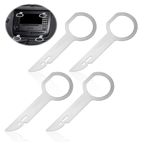 AOZUO 4 Stück Radio Ausbau Werkzeug Set, Autoradio Retro Entriegelungswerkzeug Einfaches Entfernen von Autoradios Schlüssel für Mercedes für 1 und 2 DIN Autoradios A3 8p A4 B7