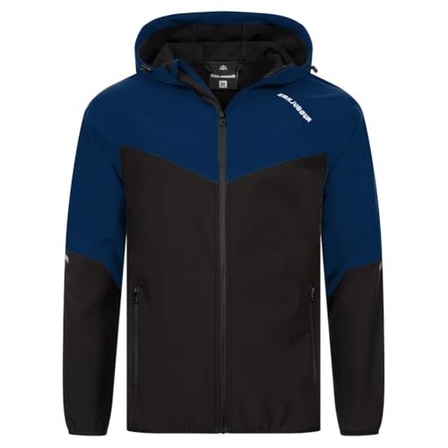 Kirkjubøur® Hestur Herren SOFTSHELLjacke 10.000 mm Wassersäule mit Kapuze und Fleecefutter, atmungsaktiv und wasserabweisend (DE/NL/SE/PL, Alphanumerisch, M, Regular, Regular, Njordr Navy)