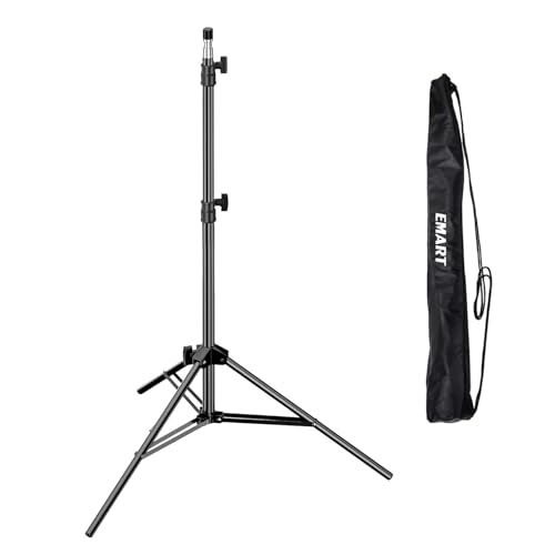 EMART Fotografie-Lichtständer, 2,1 m, 6,35 mm Schraube, tragbares Studio-Beleuchtungs-Stativ, Aluminium-Beleuchtungsständer für Ringlicht/Stroboskop-Licht/Blitz/Softbox/Portrait/Podcast-Licht