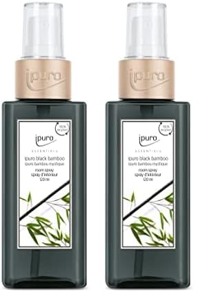 ipuro - erfrischendes ipuro black bamboo Raumspray - dezentes Duftspray mit grünen & holzigen Noten - stilvolles Room Fragrance für ein puristisches Dufterlebnis in jedem Raum 120 ml (Packung mit 2)
