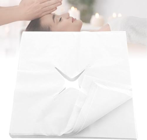 OrangeClub 200 Stück Premium Einwegauflage for Massageliege Nasenschlitztücher Der optimale Hygieneüberzug aus Fleece für die Gesichtsauflage ihrer Massageliege und Behandlungsliege (35cm x 35cm)