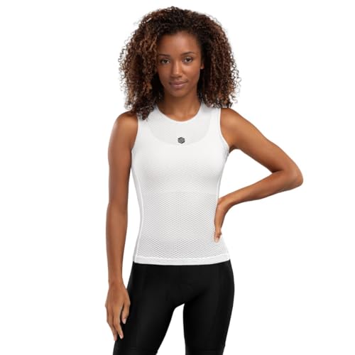 SIROKO - Ärmelloses Fahrradbaselayer für Damen Train Force - S-M - Weiß/Bubblegum Pink