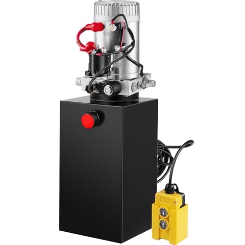 VEVOR 10L Hydraulikpumpe Nenndrehzahl, 2850R / MIN max Hydraulikaggregat Einfachwirkend, 3200 PSI Kipperpumpe, hydraulikpumpe anhänger mit 10L Tank aus Metall 4,5M Kabelfernbedienung