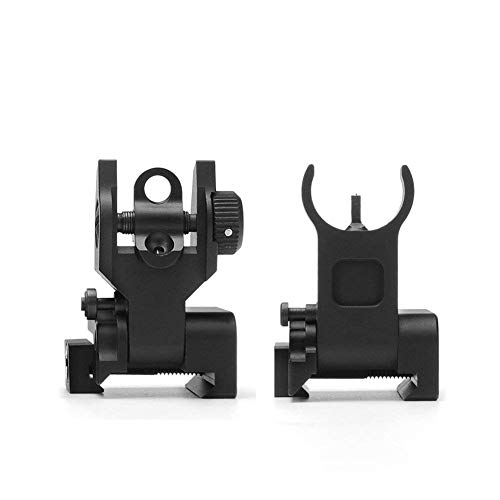 ACEXIER US Klappbare vordere hintere Eisenvisier-Set Doppelte Halbmondform BUIS Visiere für 20-mm-Montage des Jagdgewehrgewehrs Airsoft-Zubehör