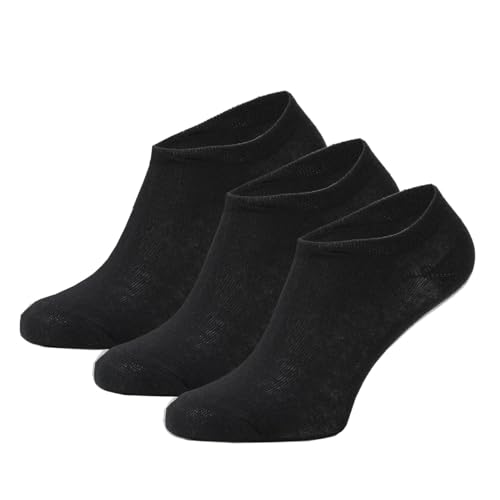 Biobaumwoll No Show Invisible Sneaker Socken Schwarz 36-40 9 Paar
