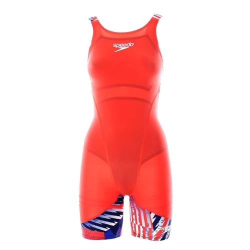Speedo Fastskin LZR Ignite Kneeskin Badeanzug für Damen, Rot/Blau/Weiss, 20