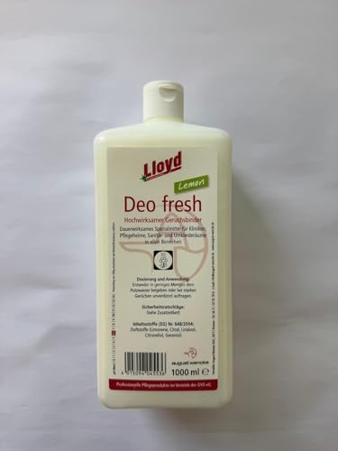 Lloyd Deo Fresh Geruchsbinder, Lemon Duft oder Breeze Duft 1000 ml Konzentrat (Lemon Duft 1 liter)
