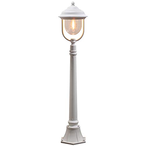 Konstsmide Parma 7225-250 Wegeleuchte / B: 24cm T: 24cm H: 118cm / 1x75W / IP43 / lackiertes Aluminium / matt-weiß