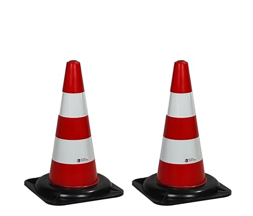 UvV Leitkegel Midsize reflektierend. PVC 100% Recycling. Höhe ca. 47 cm, 1.2 kg schwer, Standsicher (Set mit 2 Kegeln)