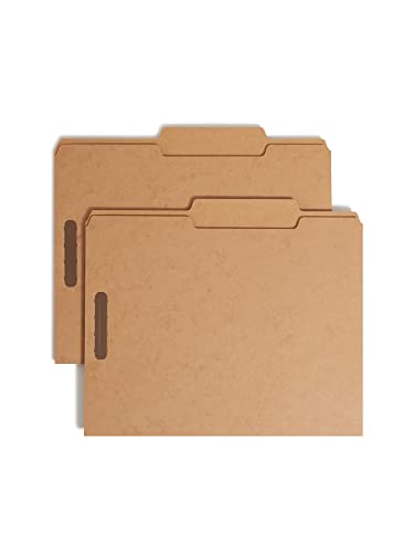 Smead Schnellhefter 14882, 2 Verschlüsse, 2/5-geschnittene Lasche rechts in der Mitte, Briefgröße, Kraftpapier, 50 Stück pro Box