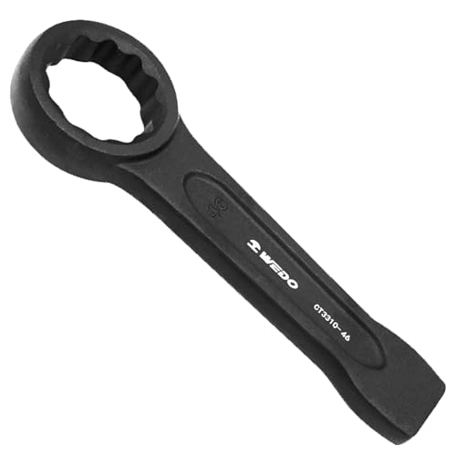 WEDO Schlag-Ringschlüssel,40 Chromstahl Ring-Maulschlüssel,Schraubenschlüssel,SW 70mm,Länge 320mm,Ringschlüssel schwarzer Spray auf der Oberfläche,starkes Drehmoment,DIN Norm