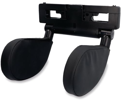 cartrend Komfort-Kopfstütze für Autositz, abnehmbare Nackenstütze, klappbar, 180° schwenkbar, verstellbar von 14-28cm, weiche und Bequeme Polsterung, schwarz