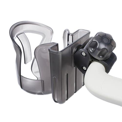 Kinderwagen-Becherhalter-Befestigung, Scooter-Becher mit Handyständer, 360° drehbarer 2-in-1-Organizer, rutschfestes Design, für Rollstuhl, Walker, Radfahren, Rollator, Mobilitätsausrüstung