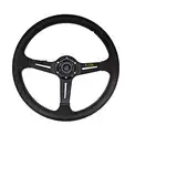 Auto-Lenkrad, Sportlenkrad, universal, PU, 35,6 cm, Autorenn-Lenkräder, tiefes Mais-Drifting-Sportlenkrad mit Logo (Schwarz B)