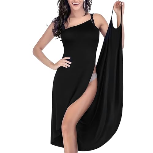 SNONESIY Strandkleid Damen Schwarzes Strandkleid,Strandkleider Damen Sommer Geeignet für den Sommer,Strandurlaub,Spaziergänge(Größe L)