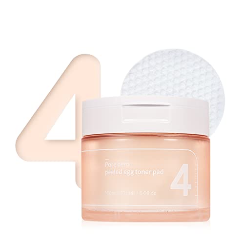 numbuzin No.4 Pore Zero Pad mit geschältem Ei, 70 Pads / 6.42 fl.oz / 190ml | Porenpflege, Talgpflege, Feuchtigkeitsspendend