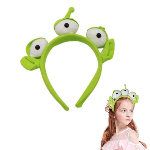 Alien-Stirnband, dreiäugig, Weltraum-Augapfel-Persönlichkeit, lustige Anime-Kopfbedeckung, Haarnadel, niedlich, für Spielzeuggeschichte, Weihnachten, Halloween, Party, Astronauten-Kostüm, Cosplay,