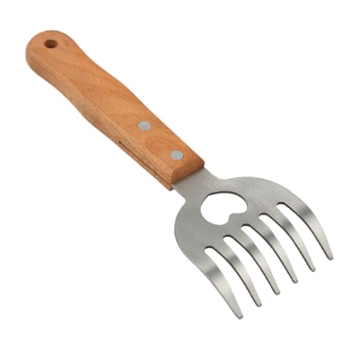 LOORGVEL Fleischzerkleinerer mit Holzgriff Robustes Bbq Werkzeug zur Schnellen Zerkleinerung von Hühner Rinder und Schweinefleisch für Camping und Grillpartys