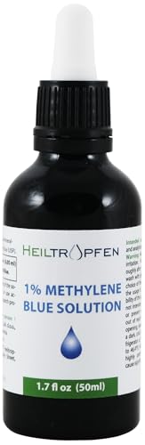 Methylenblau 1% Lösung - 50 ml | Ultrahohe Reinheit | Inhaltsstoffe in Pharmaqualität USP - Von Dritte geprüft | Formaldehydfrei | Glasflasche | Methylene Blue | Heiltropfen®