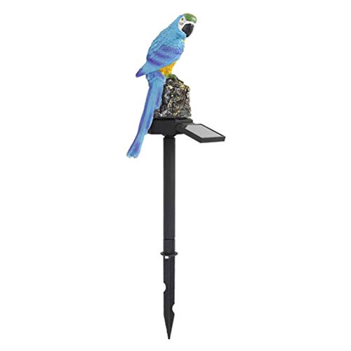 SOLUSTRE Solar Gartenlicht Outdoor, Ground Plug Licht Papagei Design Solarenergie wasserdichte Lampe Yard Auffahrt Landschaftsbeleuchtung für den Außenbereich (blau, warmes Licht)