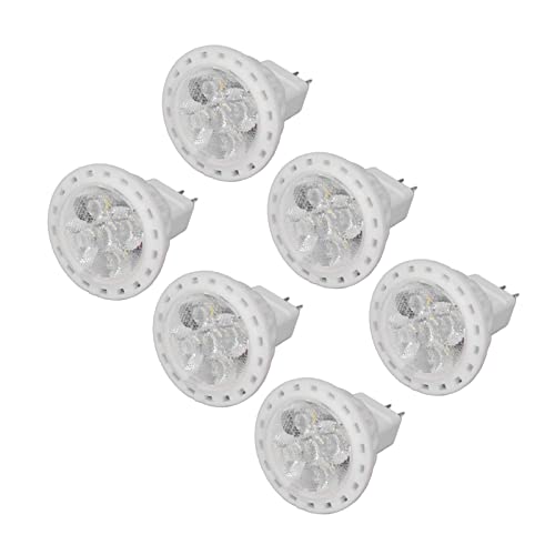 Tyenaza LED-Glühbirne, 6 Stück MR11 LED-Glühbirne, 4 W, GU4, Doppelstift, dimmbar, 360 lm, Lampe für Gehwege, Garten, Landschaftsbereiche, 220 V(Warm Light)