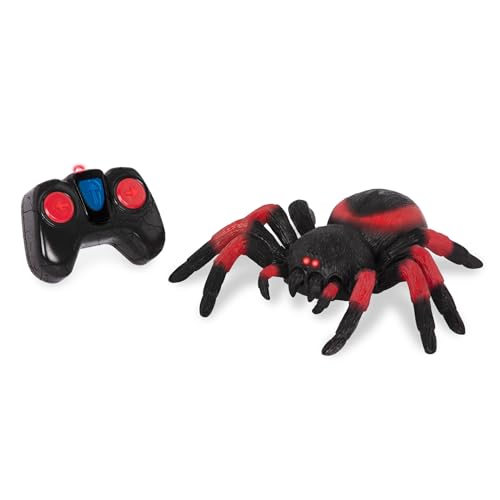Terra Ferngesteuerte Spinne Rot – RC Vogelspinne mit leuchtenden LED Augen und Fernbedienung – Tarantula Spielzeug ab 3 Jahre