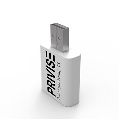 Privise USB Daten Blocker - Antivirus Stick, Anti Malware, Datenschutz, Sync Blocker für Laptop, Tablet, Smartphone, Sicheres Laden, Schutz - Weiß