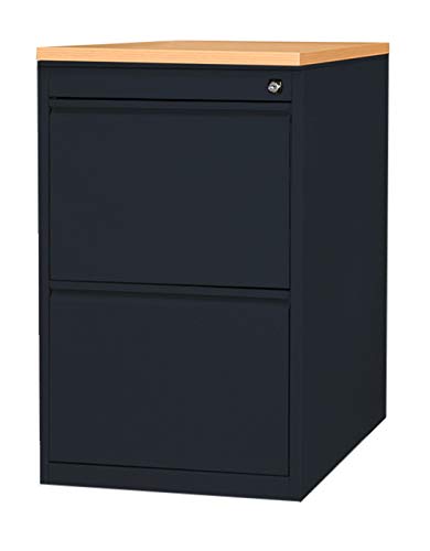 Lüllmann Büro Standcontainer Bürocontainer mit Hängeregistratur für DIN A4 Hängemappen Maße: 75x46x79cm Schwarz/Buche-Dekor 509101