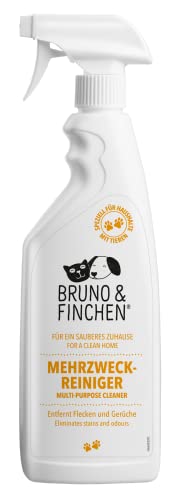 Bruno & Finchen Mehrzweckreiniger | Für Hunde, Katzen & Kleintiere | Entfernt Rückstände von Urin, Kot & Erbrochenes | Hundeurin & Katzenurin Entferner, Katzenkloreiniger, Vogel Käfigreiniger | 750 ml