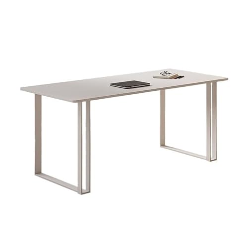 Weißer Gaming- und Computertisch, einfacher Büro- und Arbeitstisch, 120 x 60 x 75 cm, multifunktionaler Schreibtisch für Zuhause, Schlafzimmer und Arbeitsplatz