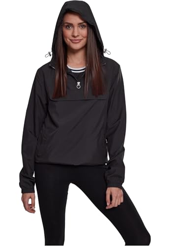 Urban Classics Damen Ladies Basic Pull Over Jacket, Schwarz, S EU