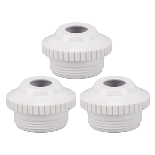 Tissting 3 Stück Einströmdüse Pool Düse Einlaufdüse 47 mm/1,85 Zoll Außengewinde Weiß Spa Augapfel Einlassstrahl Return Jet Ejektor Verstellbarer Düsenkopf Pooldüse für SP1419D