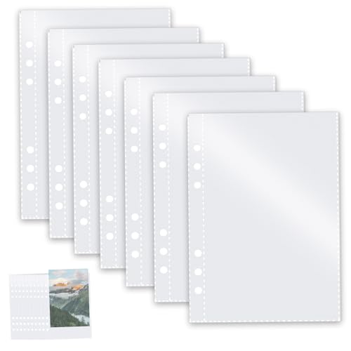 40 Stück A5 Binder Pockets Klarsichthüllen Ringbuch Binder Taschen A5 Ohne Zipper Ordner A5 Prospekthüllen Budget Zipless Umschläge Ringordner Bindertaschen A5 Schutzhülle Mit 6 Löchern Kunststoff