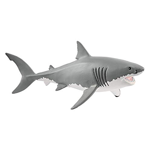 schleich WILD LIFE | Weißer Hai 14809 | detailgetreue Tierfiguren | Zoo Spielzeug | tolles Geschenk für Jungen und Mädchen | Deko für Geburtstag | Spielfigur ab 3 Jahren | 18 x 8 x 8 cm