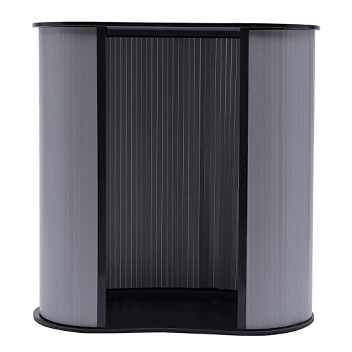 KumuJ Rednerpult Empfangstresen Prsentationsstnder Messetheke Faltbar Empfangstheke Rezeption Counter Round für Firmenhallen Hotelrezeptionen Rezeption Werbeliteratur 40 * 90 * 90cm Schwarz