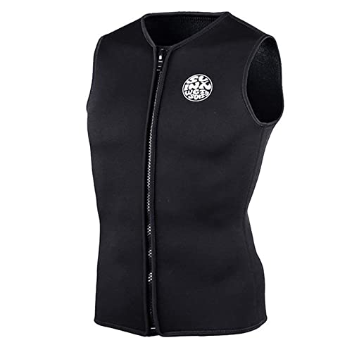 PAWHITS Neoprenanzug 3 mm Schwarz ärmellos Thermo-Weste für Herren und Damen Tauchen Surfen Schwimmen Segeln Sauna-Workout (XL)