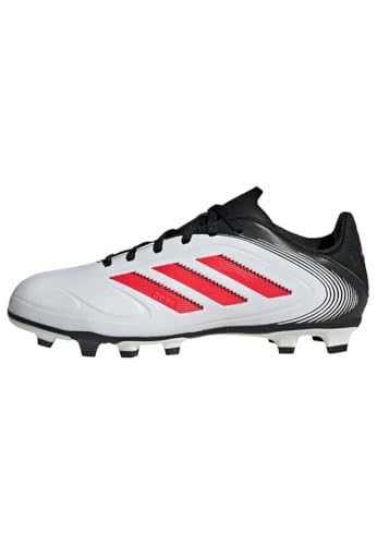 adidas Unisex COPA Pure III Club FG/MG Football Boots Kids Sneaker, FTWR White/Lucid red/core Black, 36 2/3 EU
