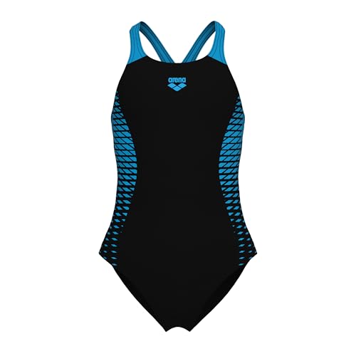 ARENA Openings Unisex Kinder Badeanzug, Black/Turquoise, 152