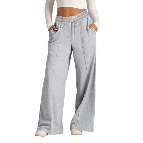 Jogginghose Mädchen Einfarbig Sporthose Lässiger Outdoorhose Kinder Hosen Leichte Baggy Weite Beine Hose Trainingshose Loose Sweatpants mit Taschen Kuschelhose Elastischer Bund Freizeithose