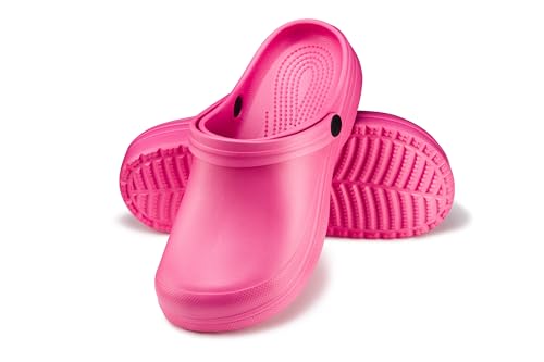 ESTRO Gartenclogs Damen Clogs Gummi - Gummi Gartenschuhe Damen Clogs Garten Leicht Gummischuhe Sommer F07 (39 EU, Pink)