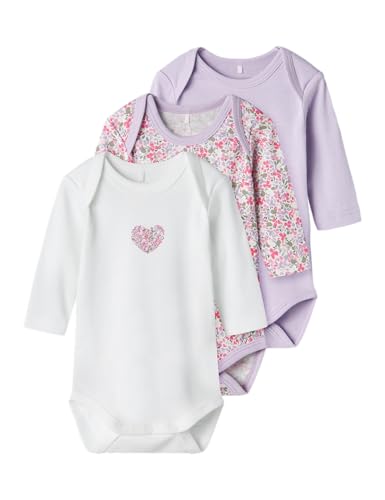 Name It Lilac Petit Flower Baby Long Sleeve Body 3 Units 3 Years