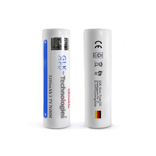 GLK-Technologies® High Power 3200 mAh 3,7V NiMH Flat Top Akku 2025 BJ